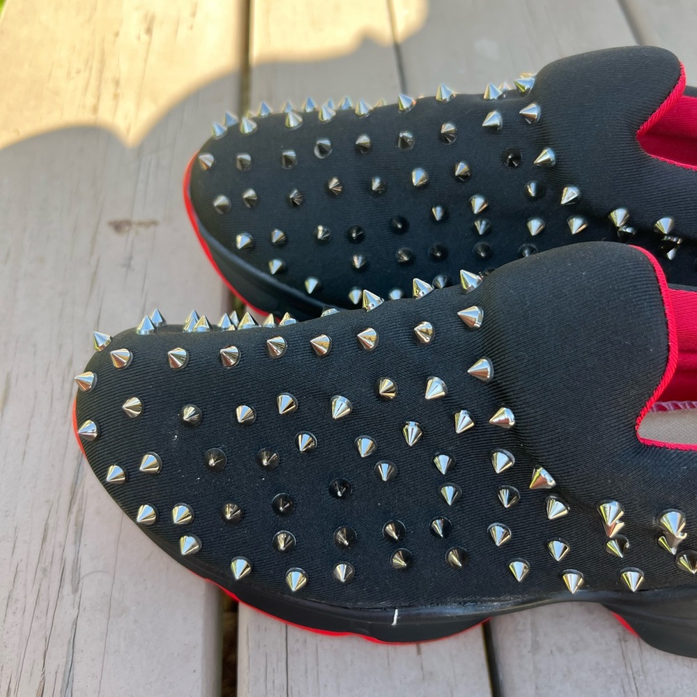 Christian L Spike Sock 'Black' red bottom new unisex - Picture 8 of 9